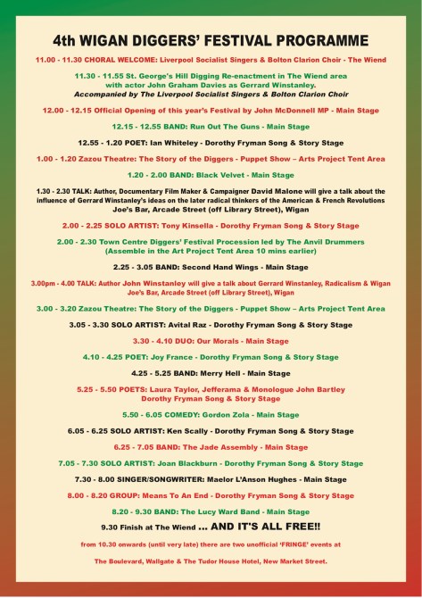 4th Wigan Diggers' Festival Final Programme