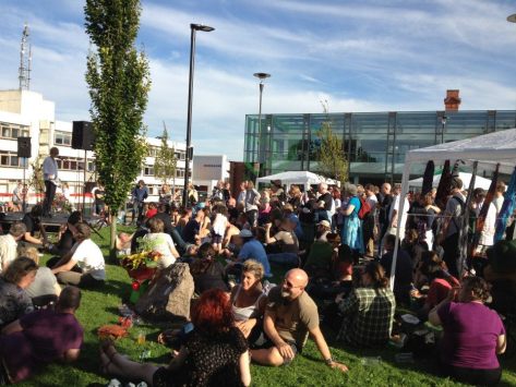 Grassy Knoll Crowd Listening to Laura Taylor