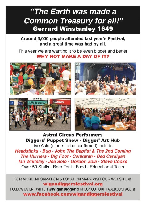 5th Wigan Diggers' Festival - Leaflet Artwork Reverse
