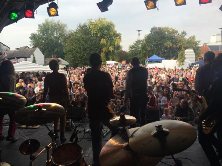 View from the stage during Merry Hell's set at the 2014 Wigan Diggers' Festival
